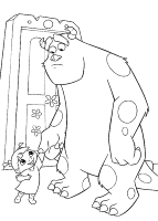 A coloring page of monsters inc